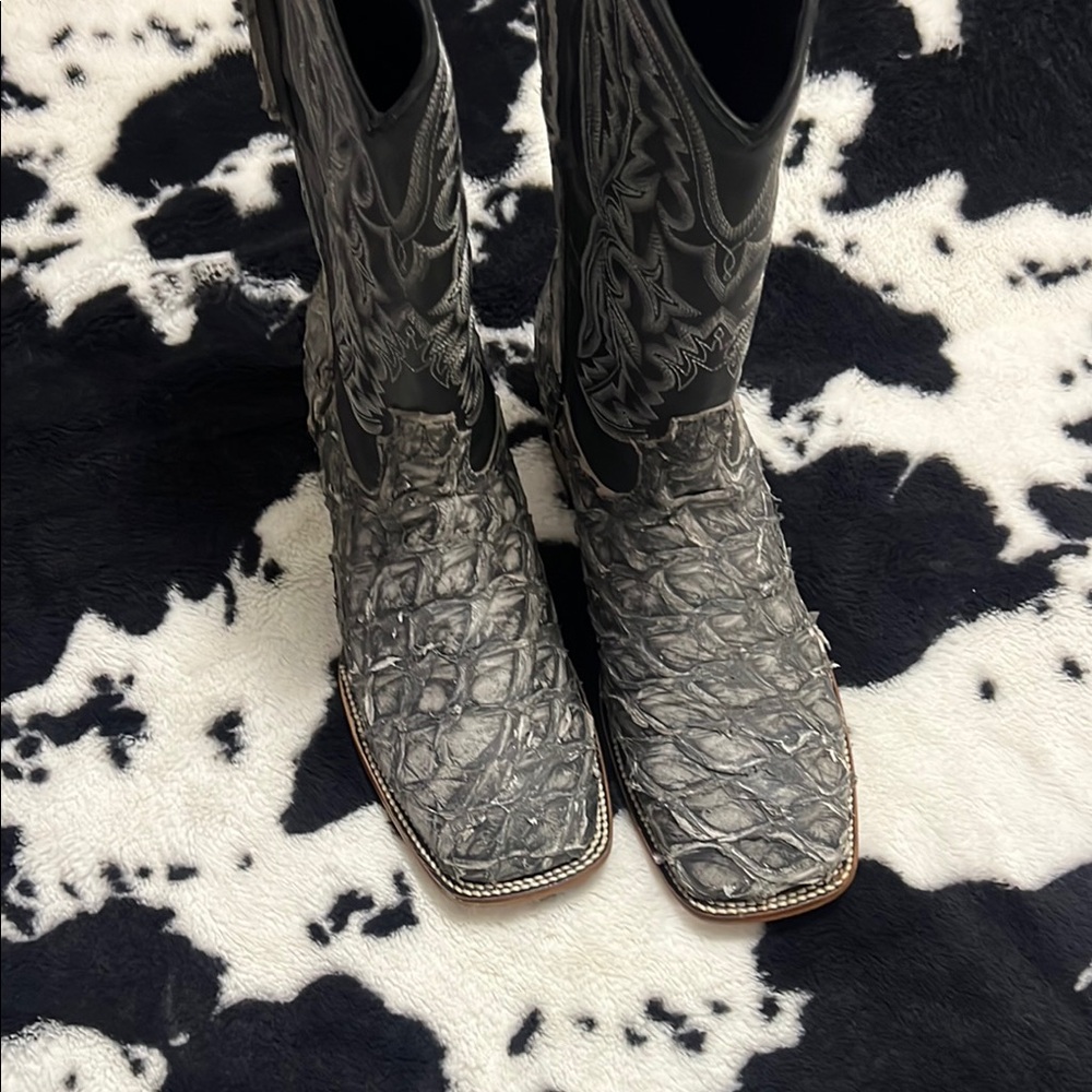 Gray Western Cowboy Boots ALFA WESTERN WEAR